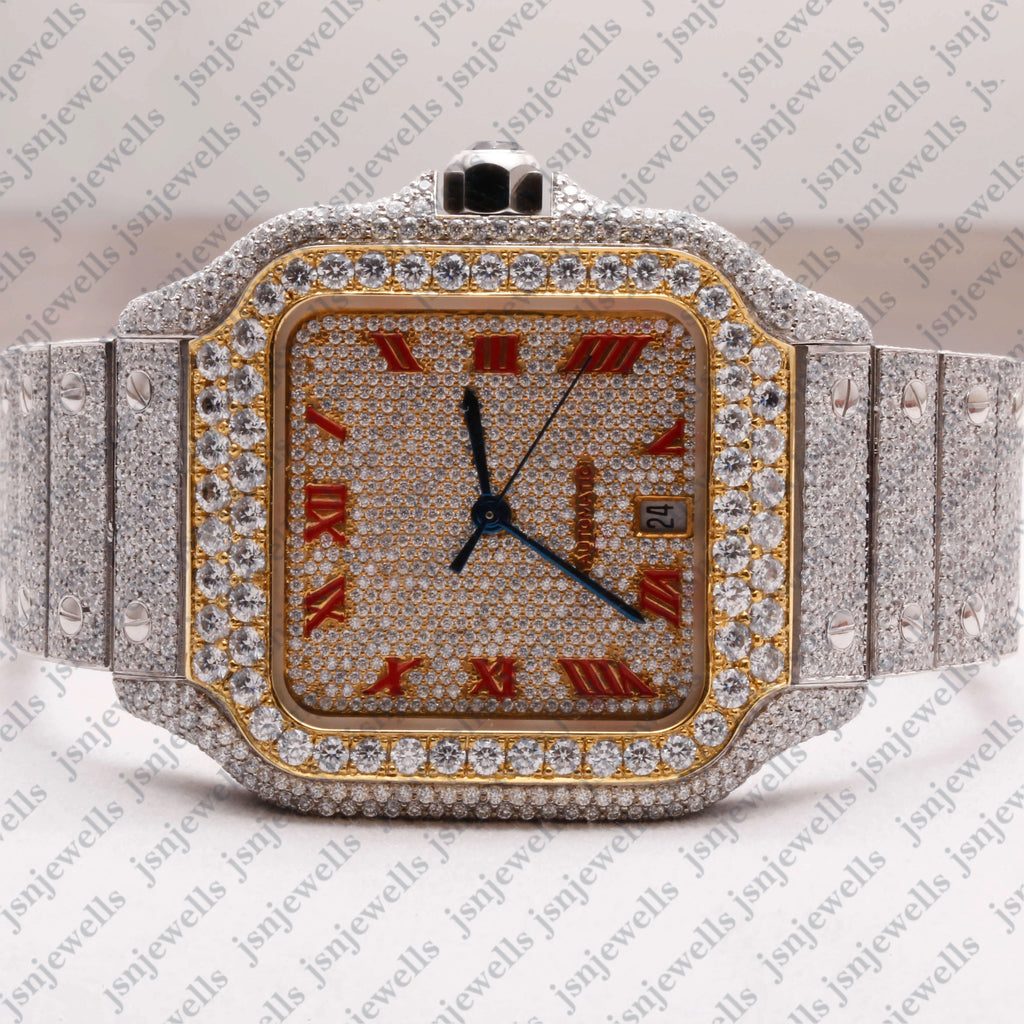 Moissanite Timepiece Movement Iced Out Luxury Brand Watch Stainless Steel