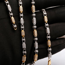 Men's handmade barrel link layered chain necklace