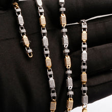 Men's handmade barrel link layered chain necklace