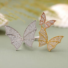 Micro Pave Set Lab Diamond Open Butterfly Ring