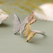 Micro Pave Set Lab Diamond Open Butterfly Ring