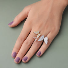 Micro Pave Set Lab Diamond Open Butterfly Ring