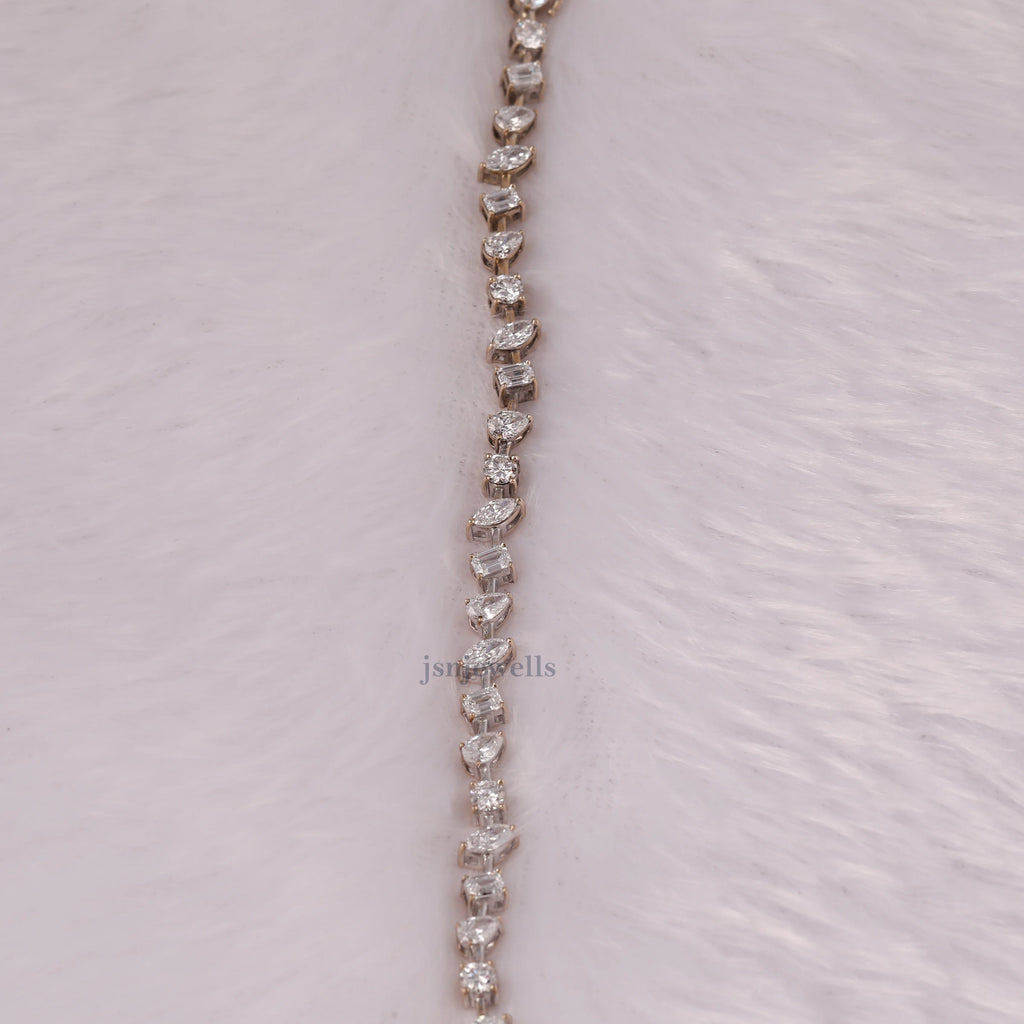 Multi Shape Lab Created Diamond Tennis Bracelet For Bridesmaid