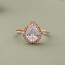 Pear Cut Diamond Halo Engagement Ring For Women