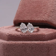 Pear Cut Toi Et Moi Lab Diamond CVD Engagement Ring