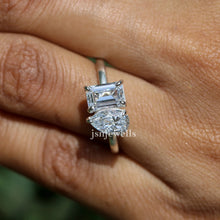 Pear & Emerald Cut Lab Made Diamond Toi Et Moi Gift Ring