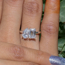 Pear & Emerald Cut Lab Made Diamond Toi Et Moi Gift Ring