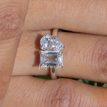 Pear & Emerald Cut Lab Made Diamond Toi Et Moi Gift Ring