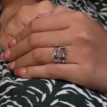 Pink Asscher Cut Lab Made Diamond Solitaire Unique Gift Ring