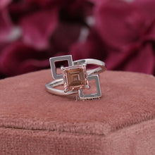 Pink Asscher Cut Lab Made Diamond Solitaire Unique Gift Ring