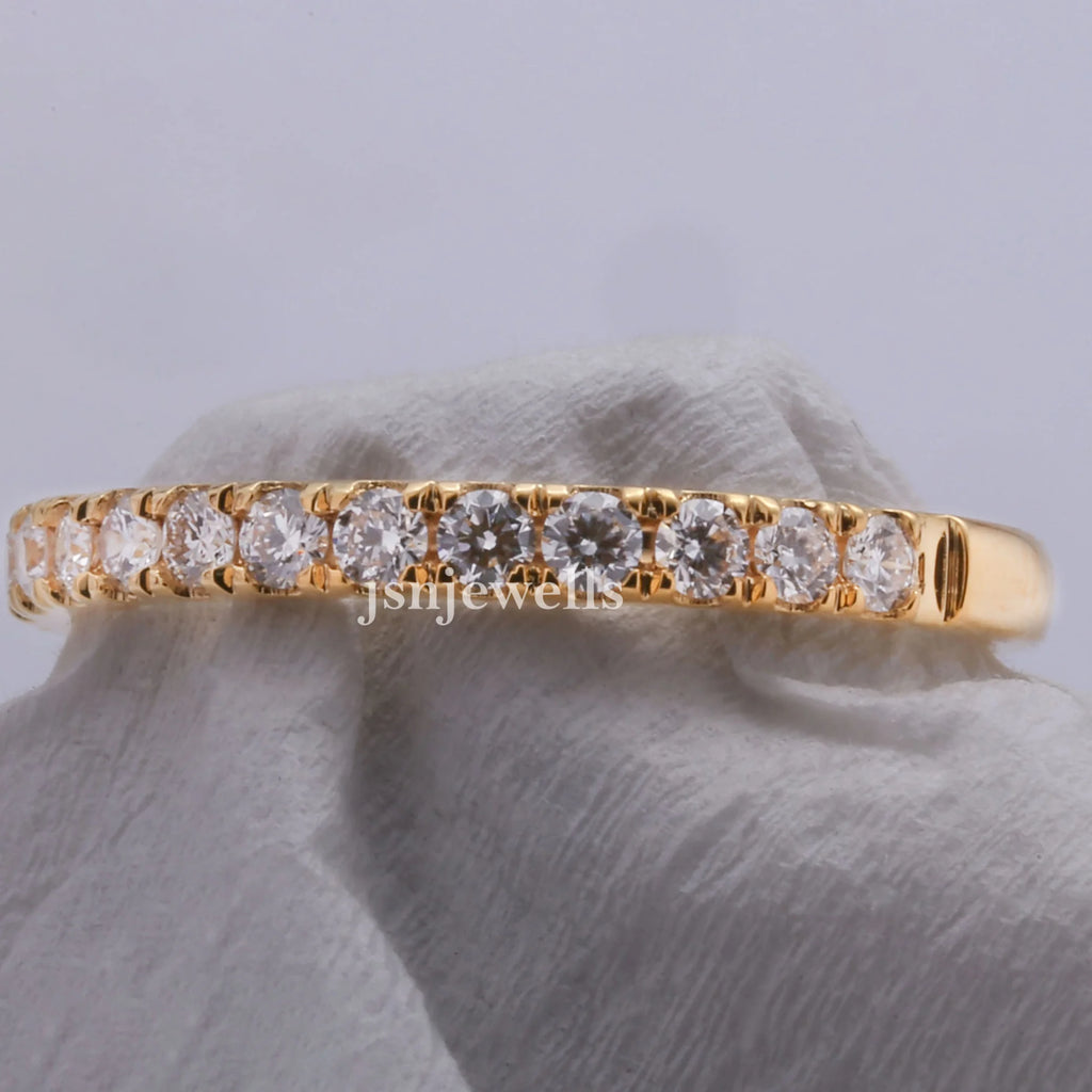 Round Conflict Free Lab Diamond Half Eternity Matching Band