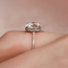 Round Cut Diamond Hidden Halo Pave Engagement Ring