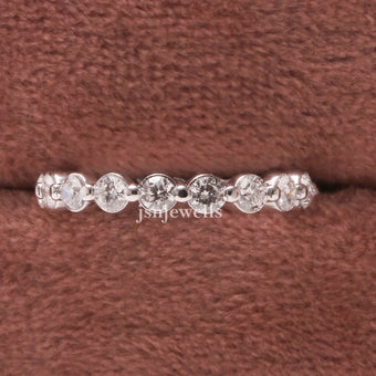 Round Cut Lab Grown Diamond Full Eternity Stacking Band