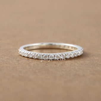 Lab Grown Diamond Half Eternity Wedding Band For Women's