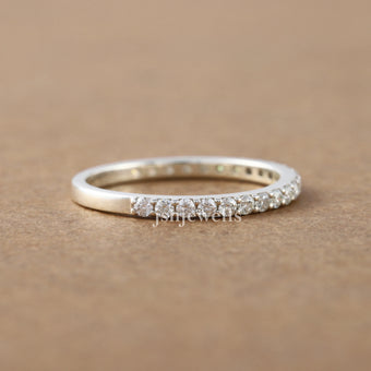 Lab Grown Diamond Half Eternity Wedding Band For Women's