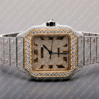 Moissanite Timepiece Movement Iced Out Luxury Brand Watch Stainless Steel