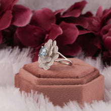 Luxurious Blue Diamond Ring with Side Stones