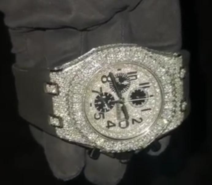 Customized Round Cut Moissanite Diamond Half Iced out black rubber Stainless Steel Watch japan movement