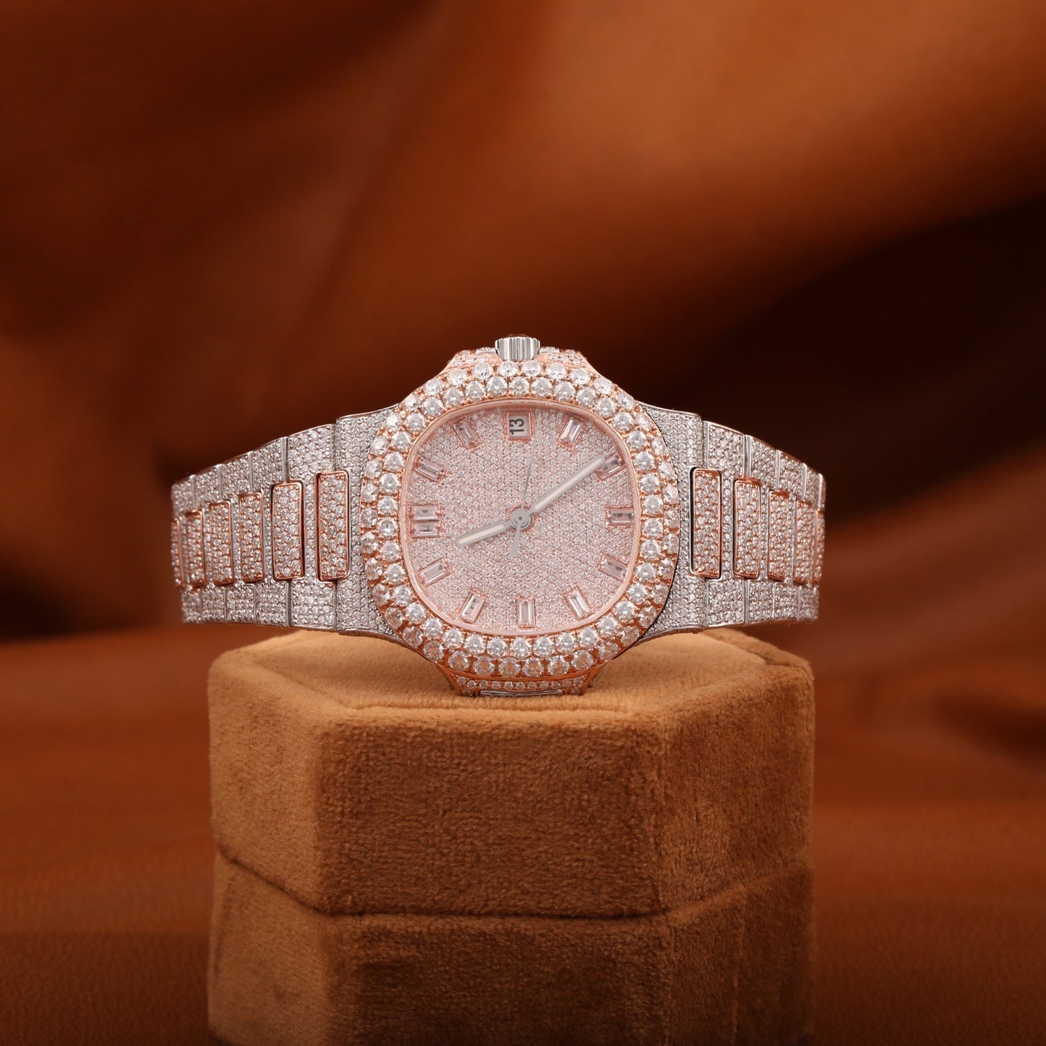 Customized Full Iced Out Moissanite  Diamond Watch