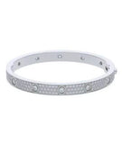 Customized Round Cut Moissanite Diamond Full Eternity Sterling Silver Bracelet