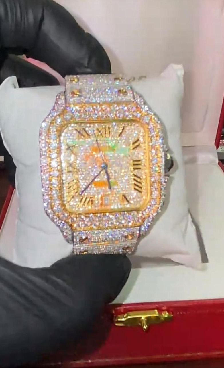 Customized Full Iced Out Moissanite Diamond Japan Movement Watch