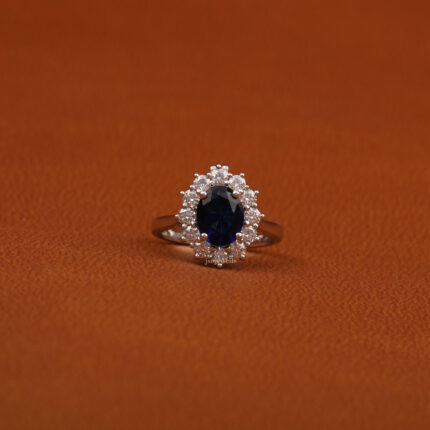 oval blue sapphire ring