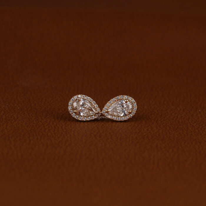 diamond halo earrings studs​