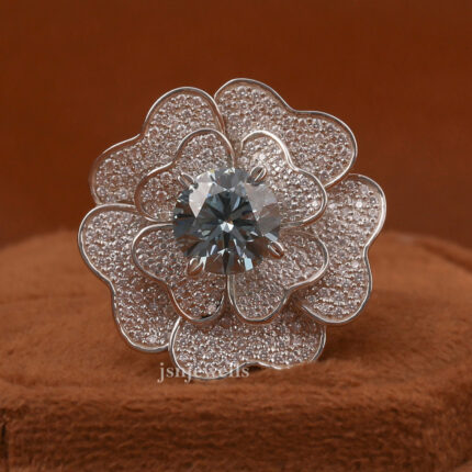 blue diamond engagement ring