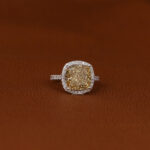 yellow diamond halo ring