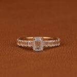 Wide engagement diamond ring