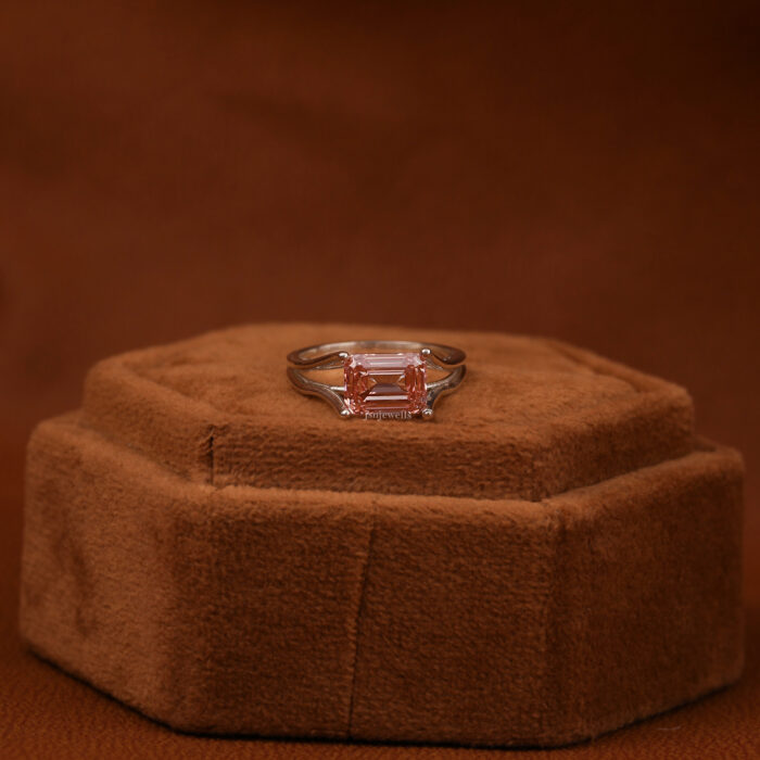 Pink Emerald Diamond Ring