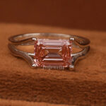 emerald cut pink diamond ring