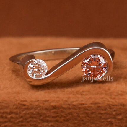 round pink diamond ring